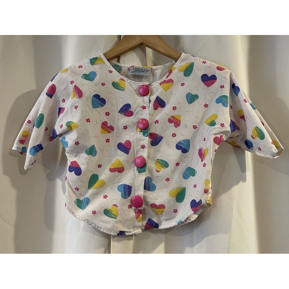 Whiskers‎ Vintage 90s Heart Retro Button Up